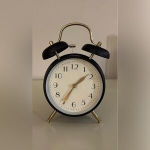 Classic Black and Gold Alarm Clock